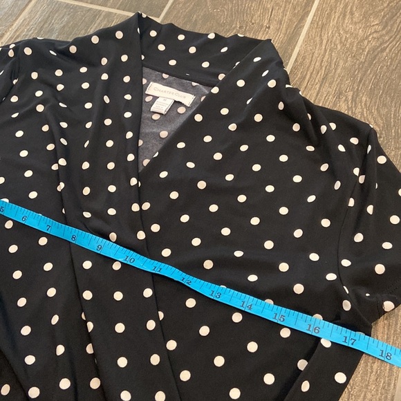 Charter Club Polka Dot Faux Wrap VNeck Blouse - Picture 7 of 9